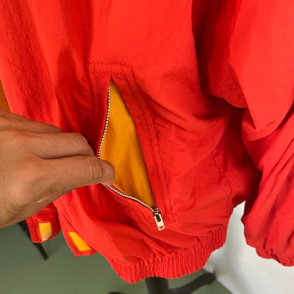 Vintage Red & Yellow Windbreaker Bomber Jacket - Picture 7 of 11